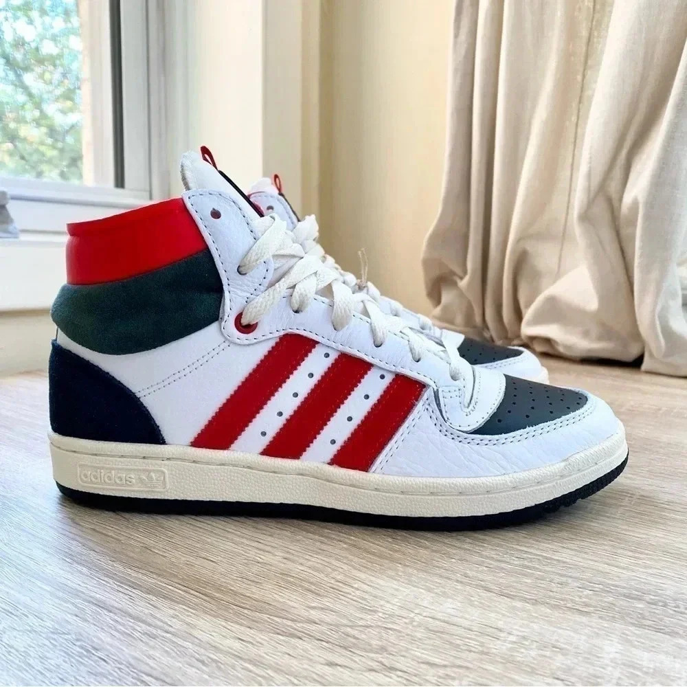 New Adidas Originals Top Ten Basketball Sneakers Red White Womens Size 8